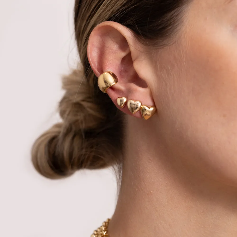 BRINCO FAKE ARGOLA ABAULADA BANHO OURO 18K
