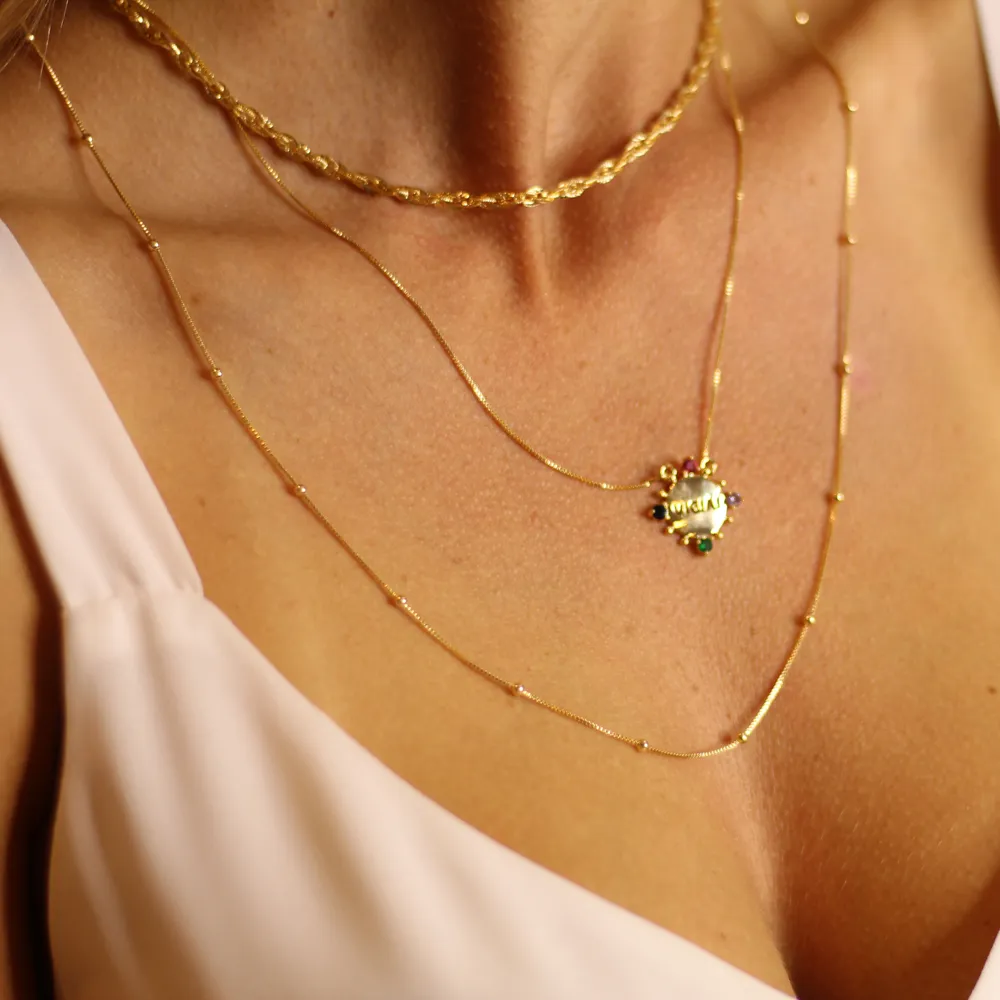 CHOKER ELOS DUPLOS RISCADOS BANHO OURO 18K