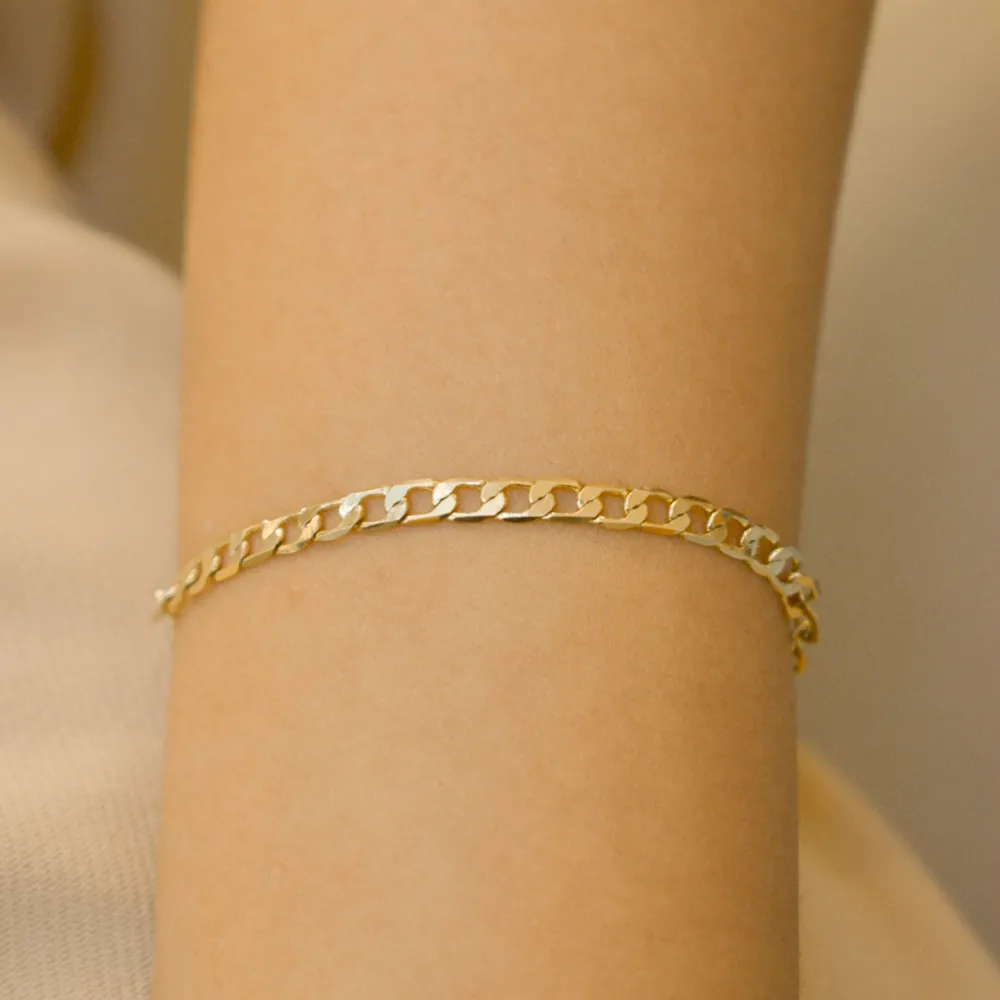 PULSEIRA INFANTIL ELOS GRUMET MASCULINA BANHO OURO 18K