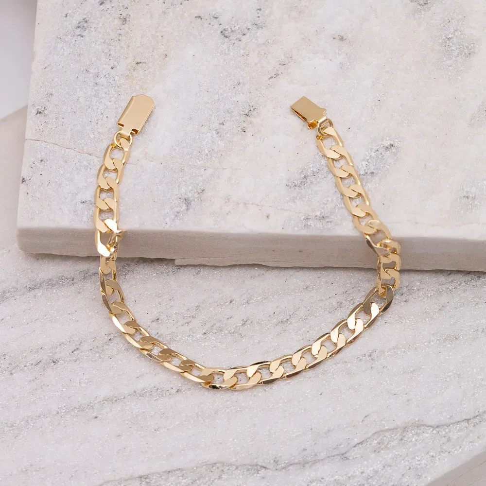 PULSEIRA GRUMET MASCULINA BANHO OURO 18K