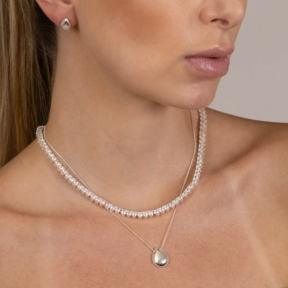 CONJUNTO GOTA LISA PEQUENA BANHO PRATA