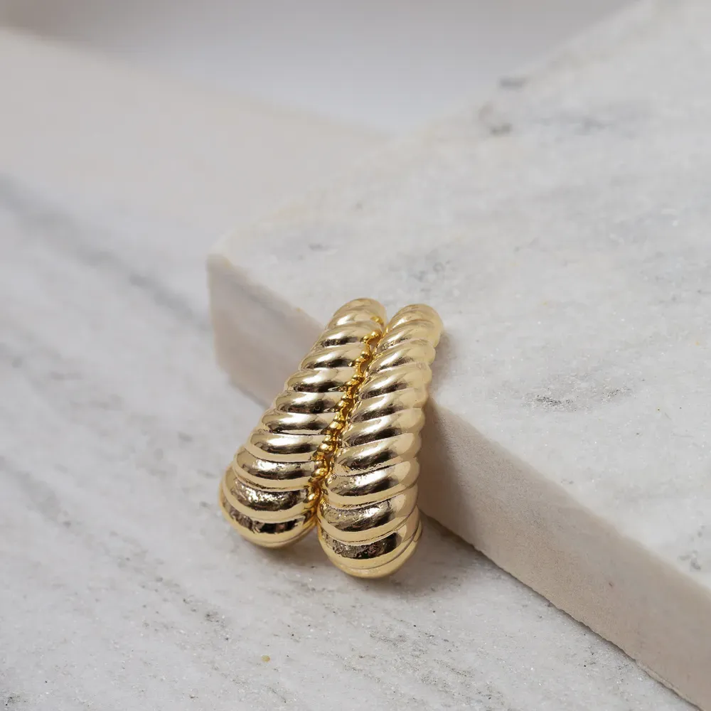 BRINCO EAR CUFF CARACOL BANHO OURO 18K