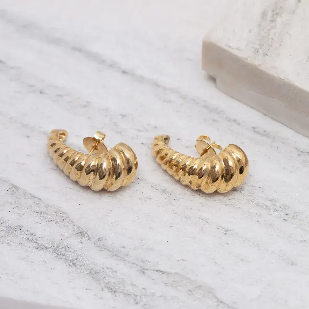 BRINCO EAR CUFF CARACOL BANHO OURO 18K
