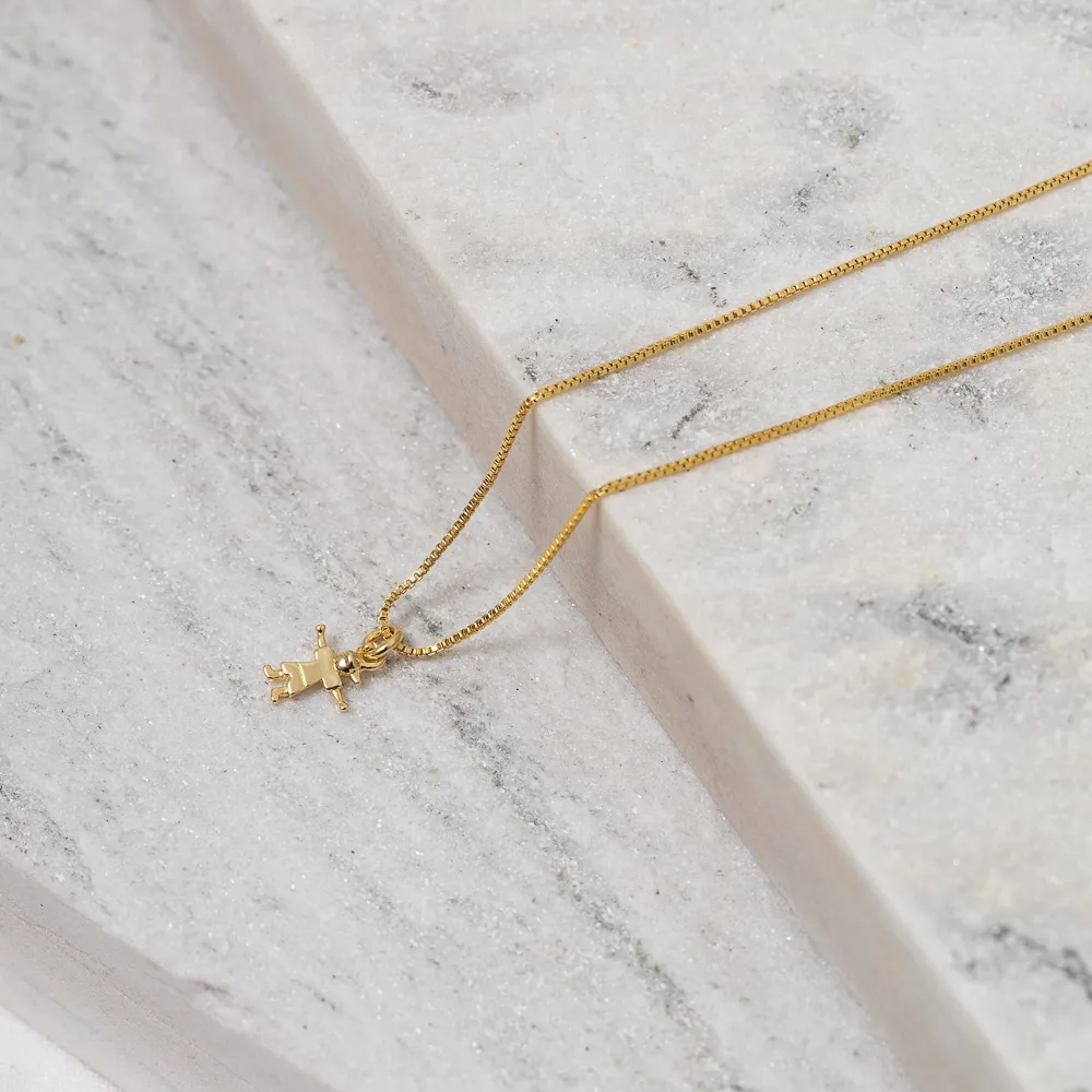 COLAR FILHOS MENINO P LISO BANHO OURO 18K