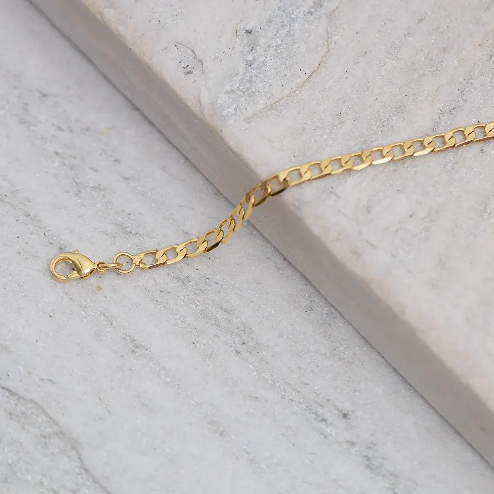 PULSEIRA INFANTIL ELOS GRUMET MASCULINA BANHO OURO 18K