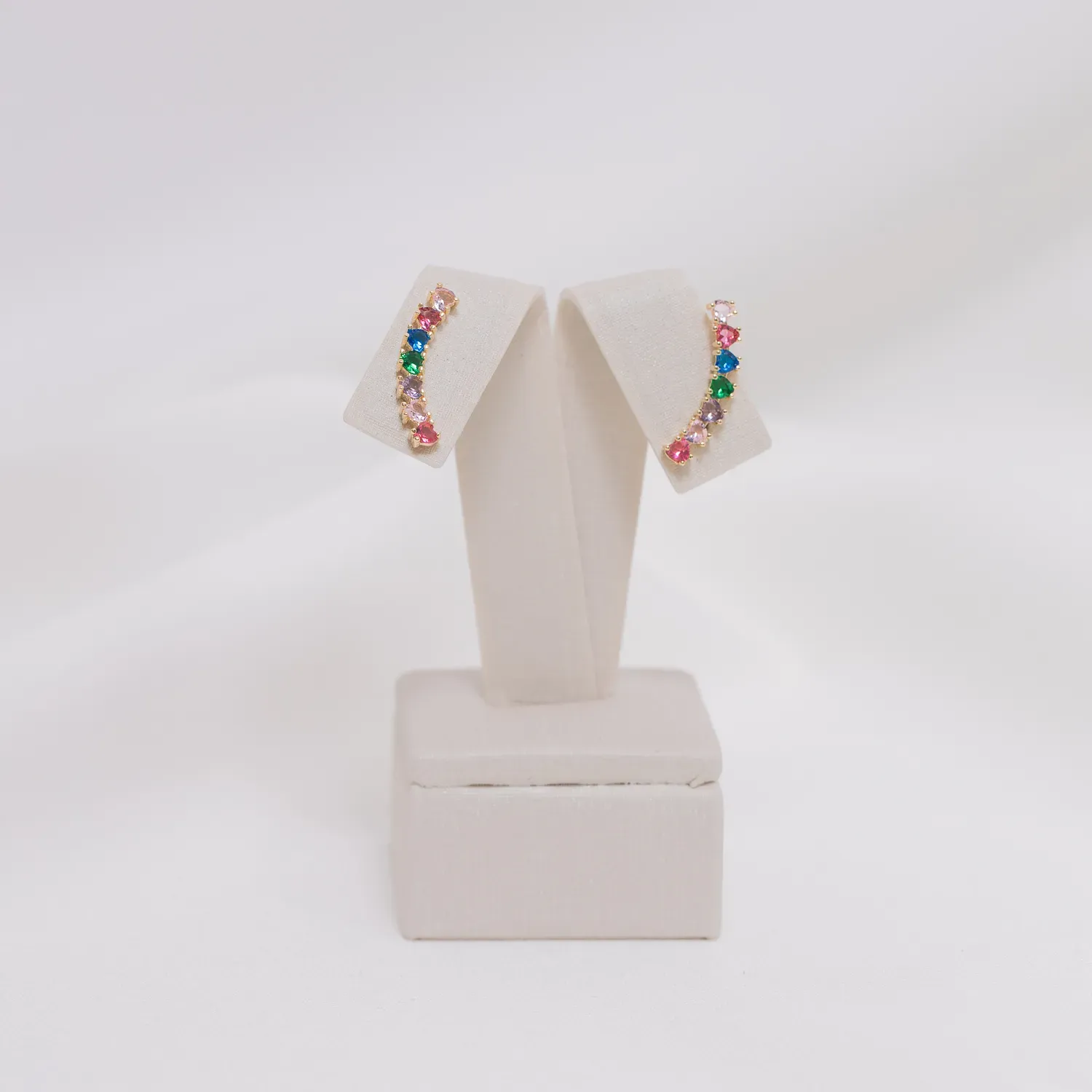 BRINCO EAR CUFF FINO COM ZIRCÔNIAS COLORIDAS