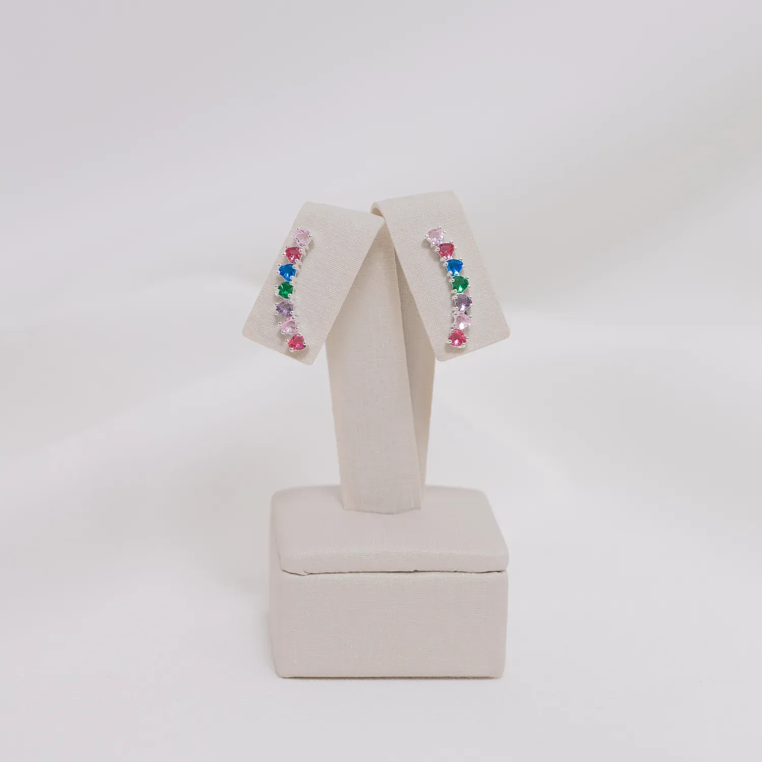 BRINCO EAR CUFF FINO COM ZIRCÔNIAS COLORIDAS