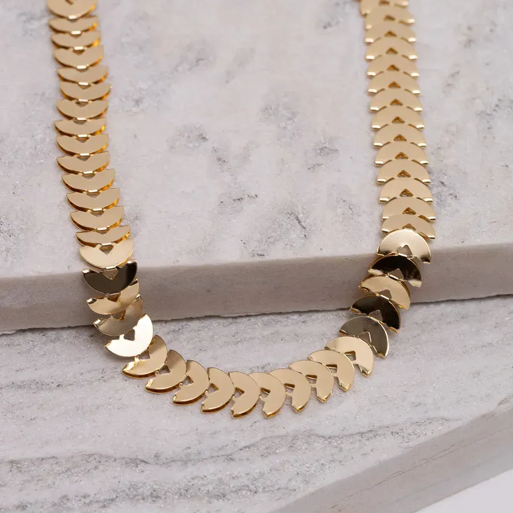 CHOKER ESCAMAS BANHO OURO 18K