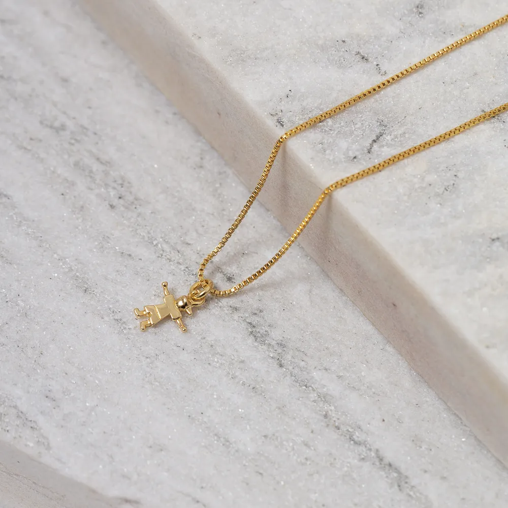 COLAR FILHOS MENINO P LISO BANHO OURO 18K