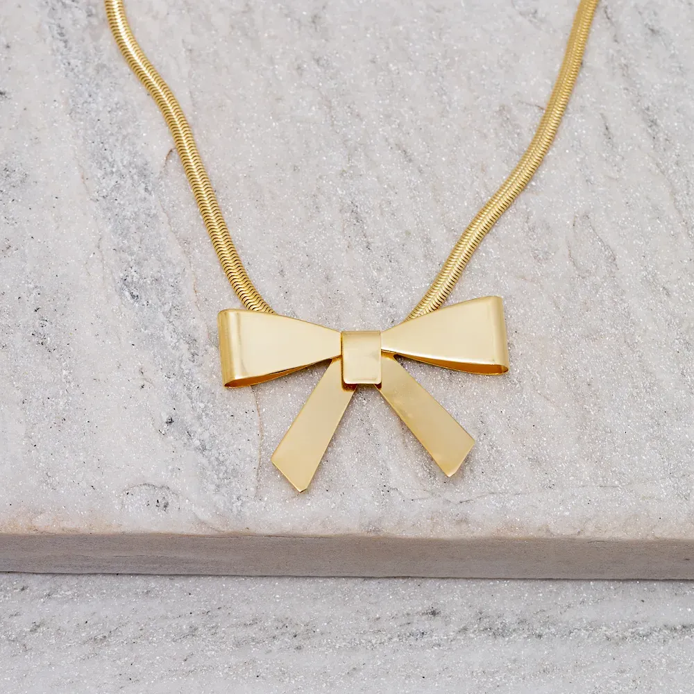 COLAR LAÇO LISO G BANHO OURO 18K