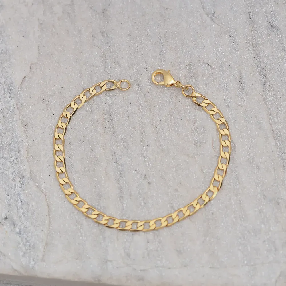 PULSEIRA INFANTIL ELOS GRUMET MASCULINA BANHO OURO 18K
