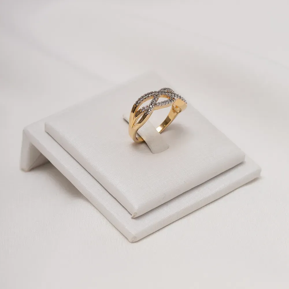 ANEL TRANSPASSADO COM CANETA RÓDIO BRANCO BANHO OURO 18K