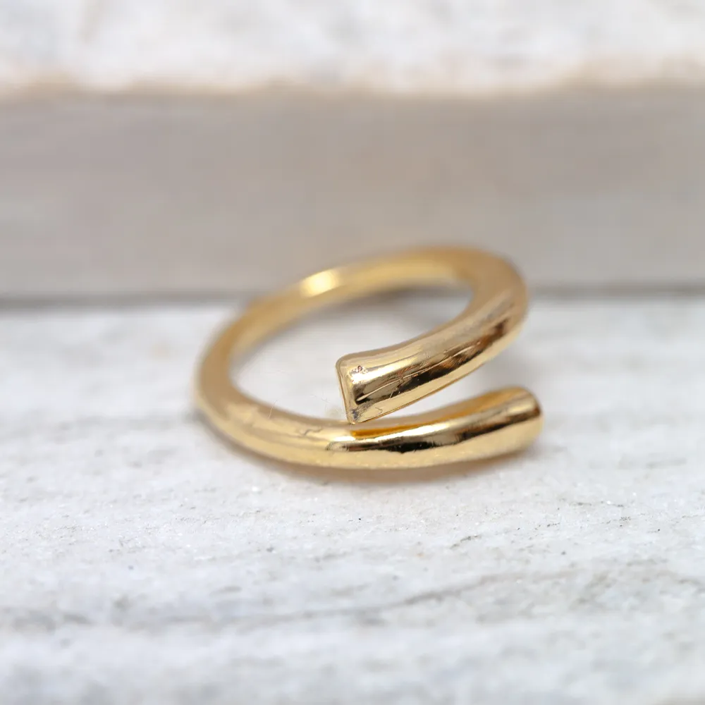ANEL LISO REGULAGEM BANHO OURO 18K