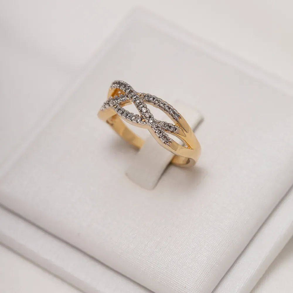 ANEL TRANSPASSADO COM CANETA RÓDIO BRANCO BANHO OURO 18K