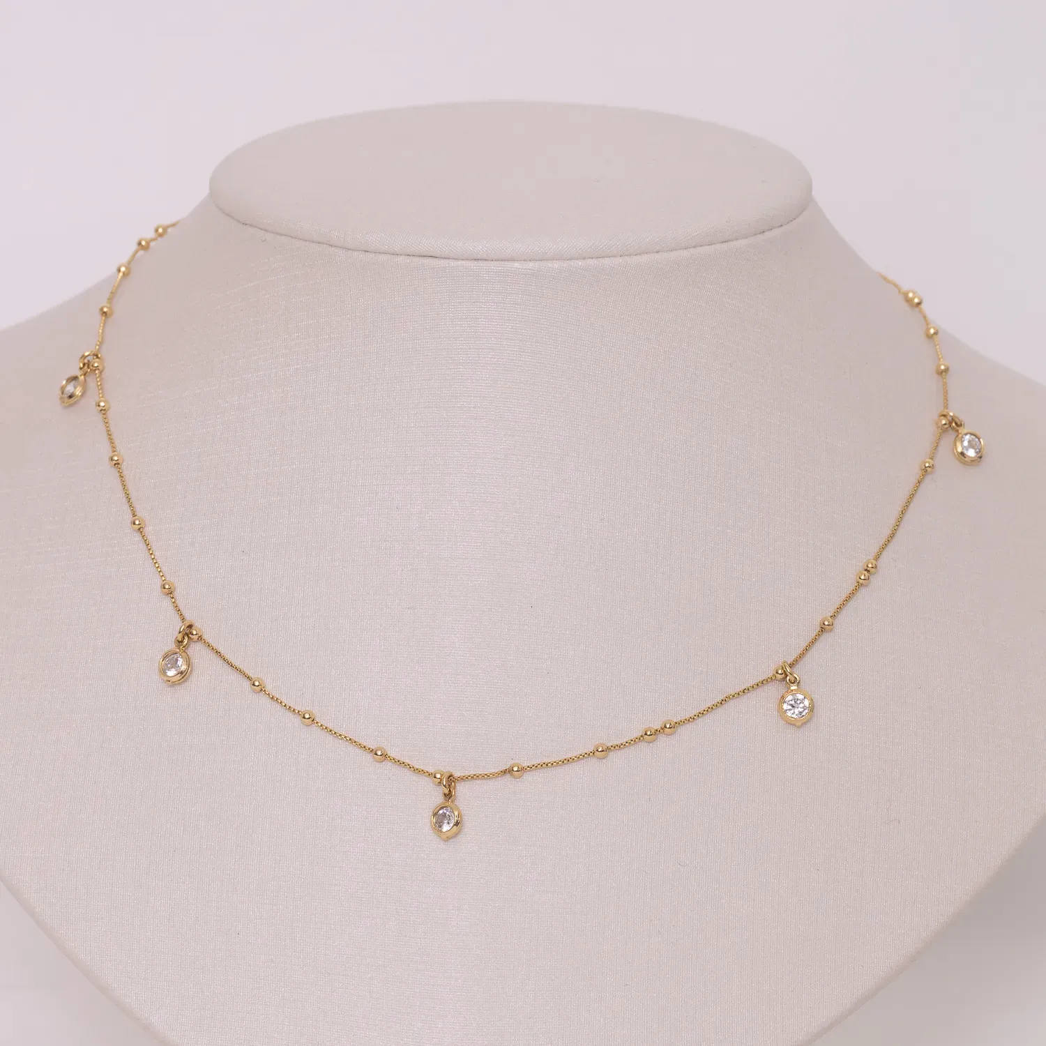 CHOKER  BOLINHA COM ZIRCÔNIA BANHO OURO 18K