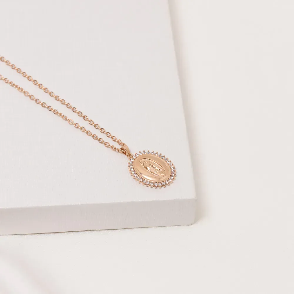 COLAR RELIGIOSO COM ZIRCÔNIA BANHO ROSÉ