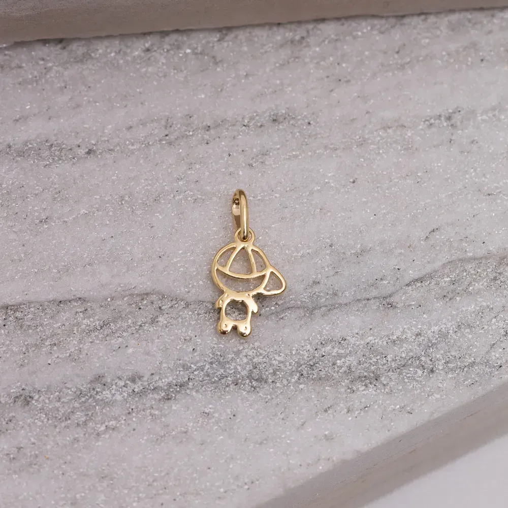 PINGENTE FILHOS MENINO LISO BANHO OURO 18K