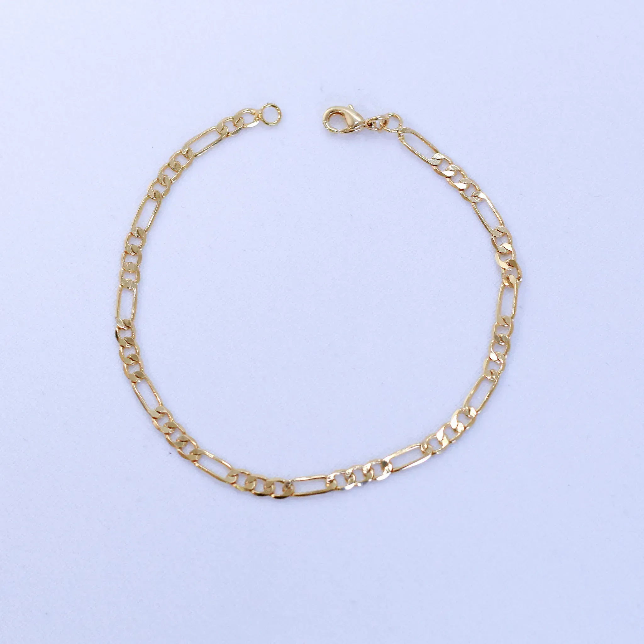 PULSEIRA MASCULINA ELOS GRUMET DUPLO BANHO OURO 18K
