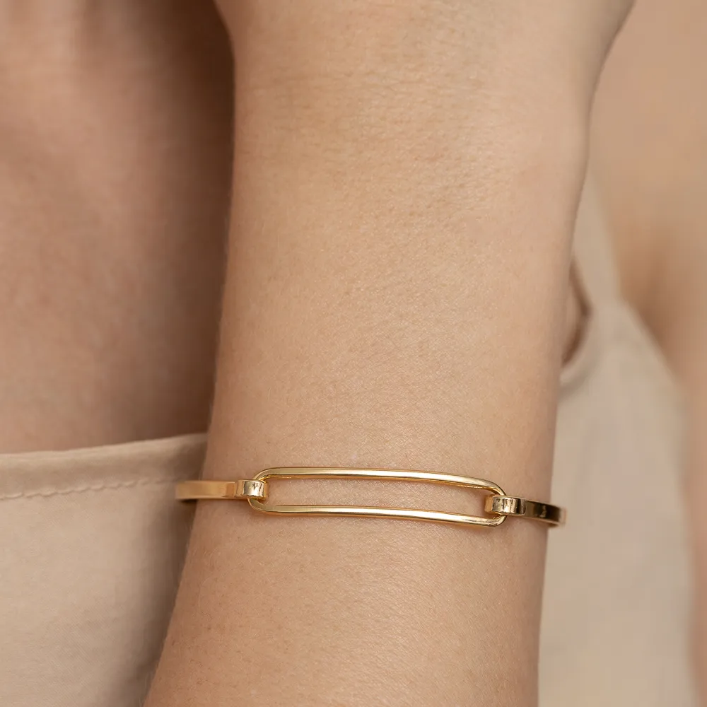 BRACELETE PERSONALIZÁVEL LISO P BANHO OURO 18K