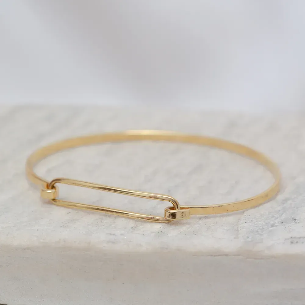 BRACELETE PERSONALIZÁVEL LISO M BANHO OURO 18K