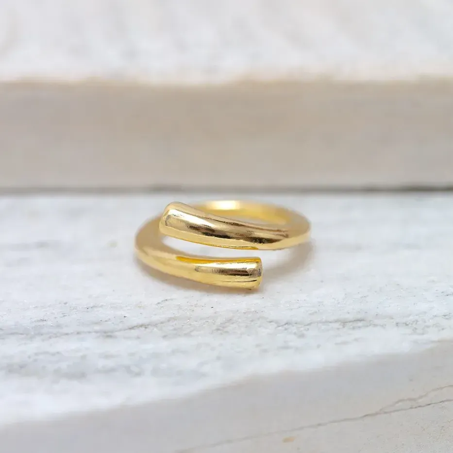 ANEL LISO REGULAGEM BANHO OURO 18K