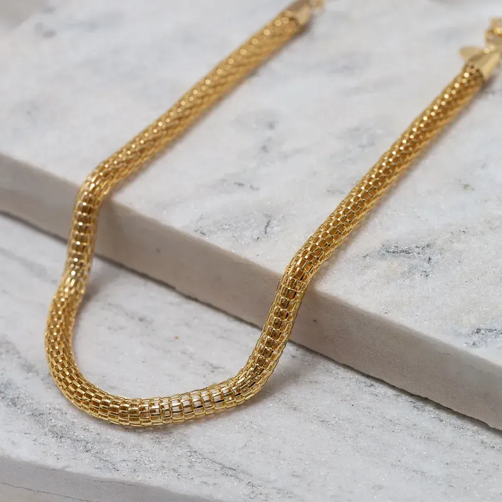 COLAR ELO OCO ARAMADO BANHO OURO 18K