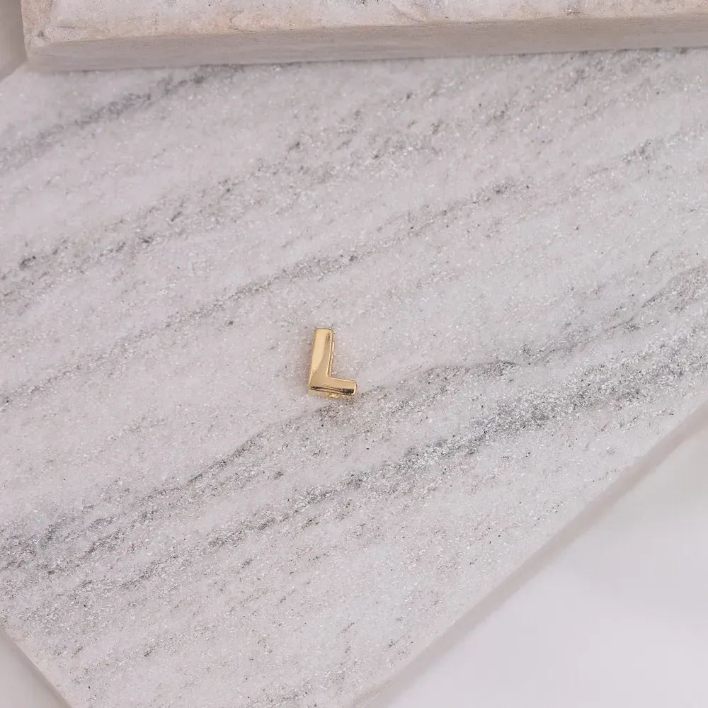 PINGENTE LETRA L LISO BANHO OURO 18K