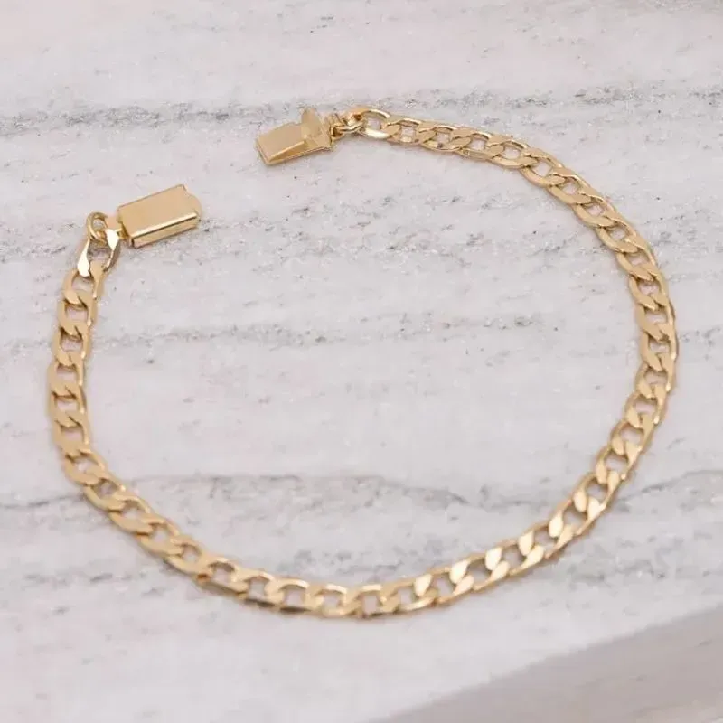 PULSEIRA MASCULINA ELOS GRUMET 3MM BANHO OURO 18K