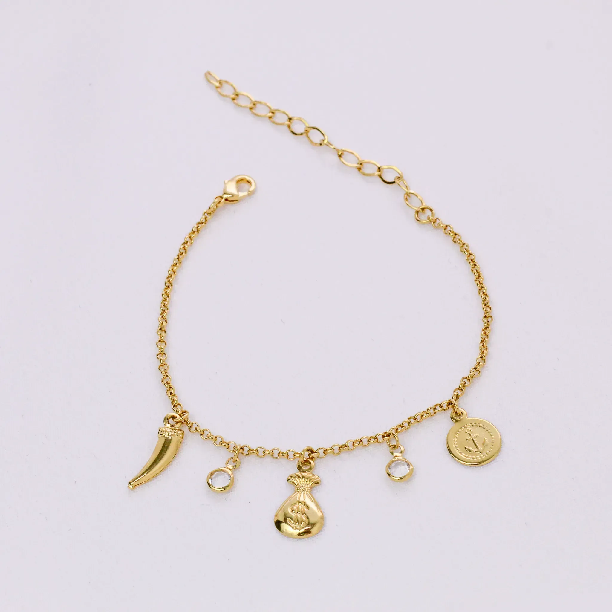 PULSEIRA PINGENTE SORTE BANHO OURO 18K