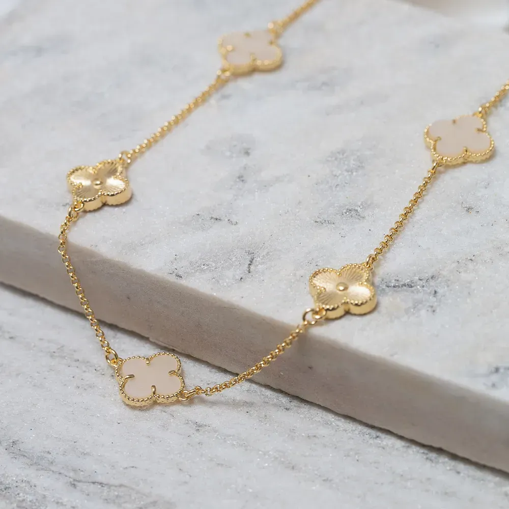 CHOKER VIRGINIA PEDRA MARFIM E ZIRCÔNIA CRISTAL BANHO OURO 18K
