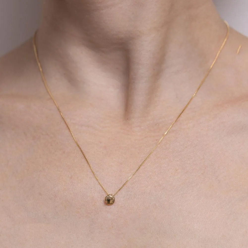 CONJUNTO BOLINHA ACHATADA LISA BANHO OURO 18K