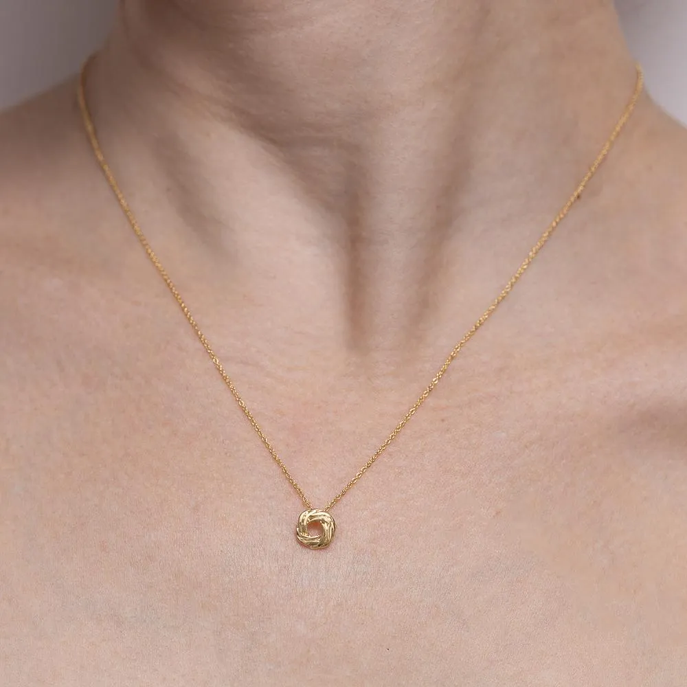 CONJUNTO CÍRCULO TORCIDO BANHO OURO 18K