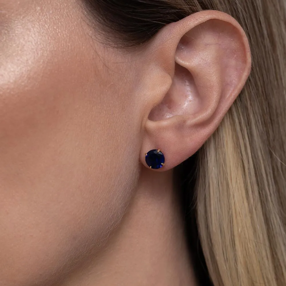 BRINCO PONTO DE LUZ AZUL M BANHO OURO 18K