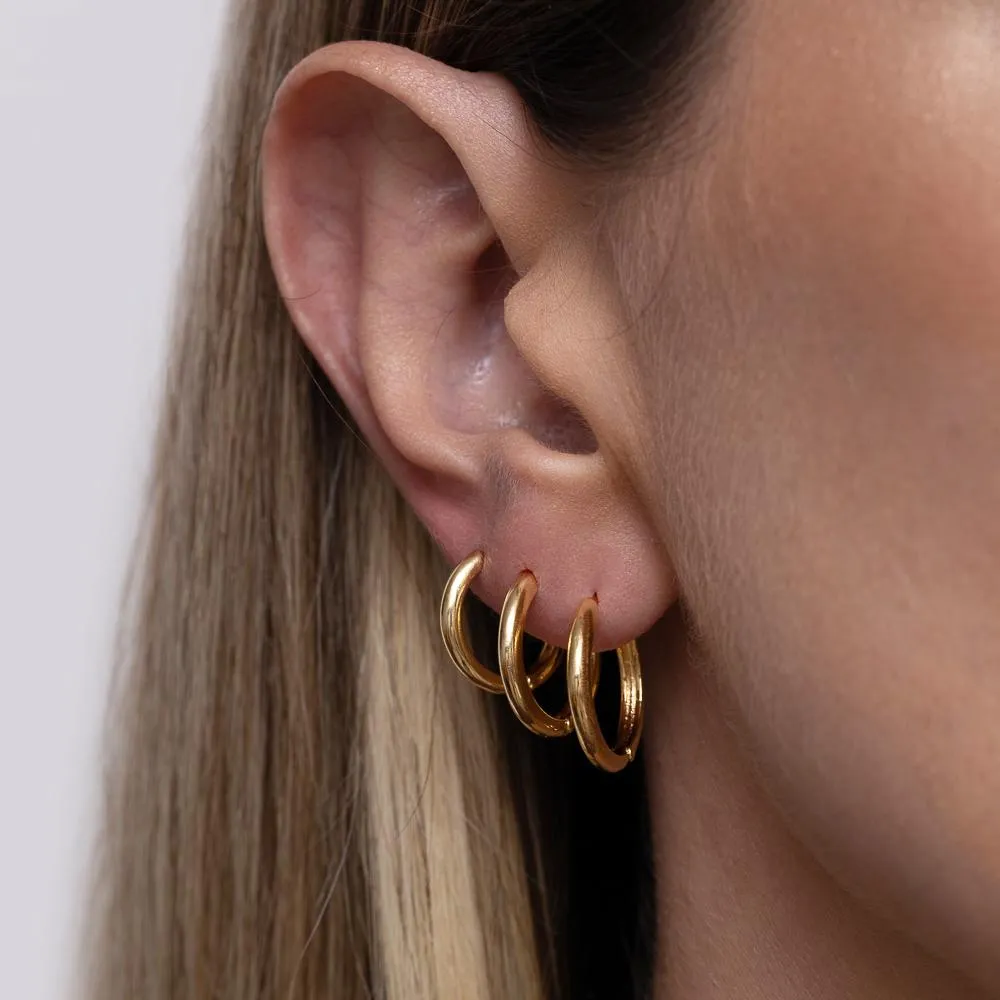 BRINCO ARGOLA LISA G BANHO OURO 18K