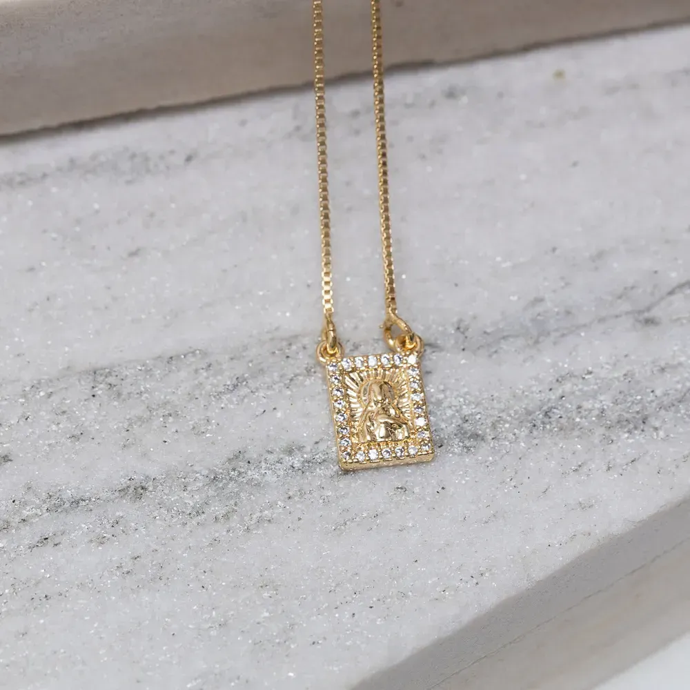 COLAR NOSSA SENHORA BANHO OURO 18K