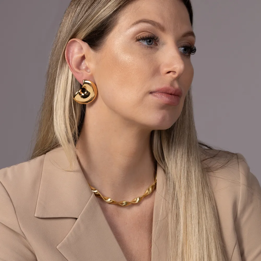COLAR MALHA ALEMÃ G BANHO OURO 18K