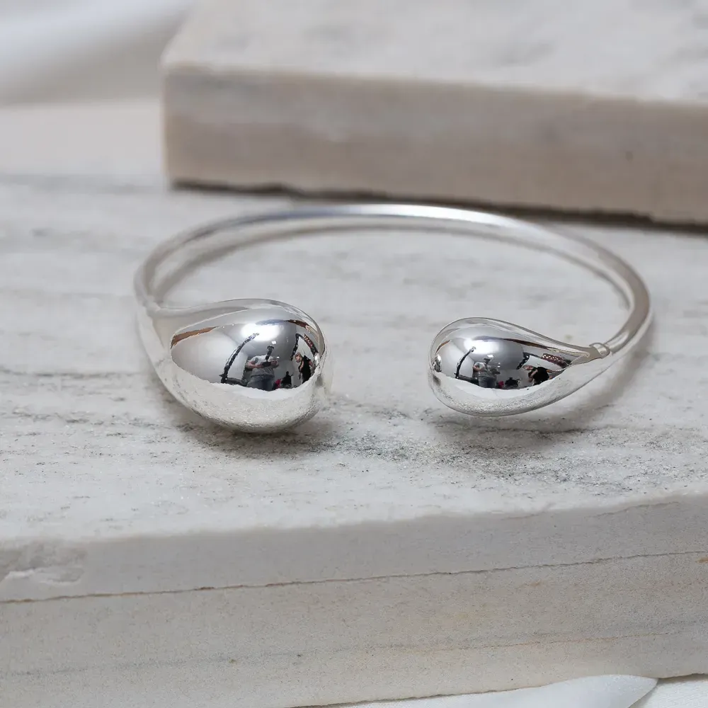 BRACELETE ORGÂNICO OVAL DUPLO BANHO PRATA