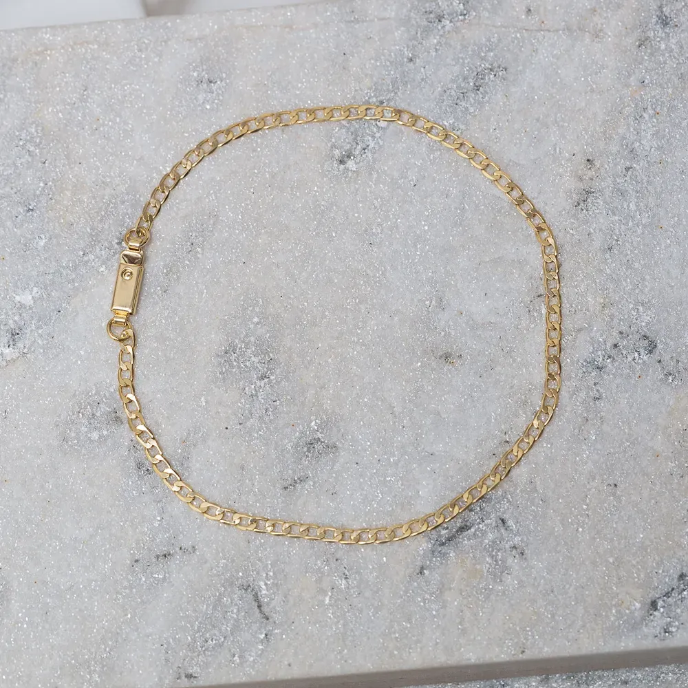 PULSEIRA MASCULINA ELOS GRUMET 2MM BANHO OURO 18K