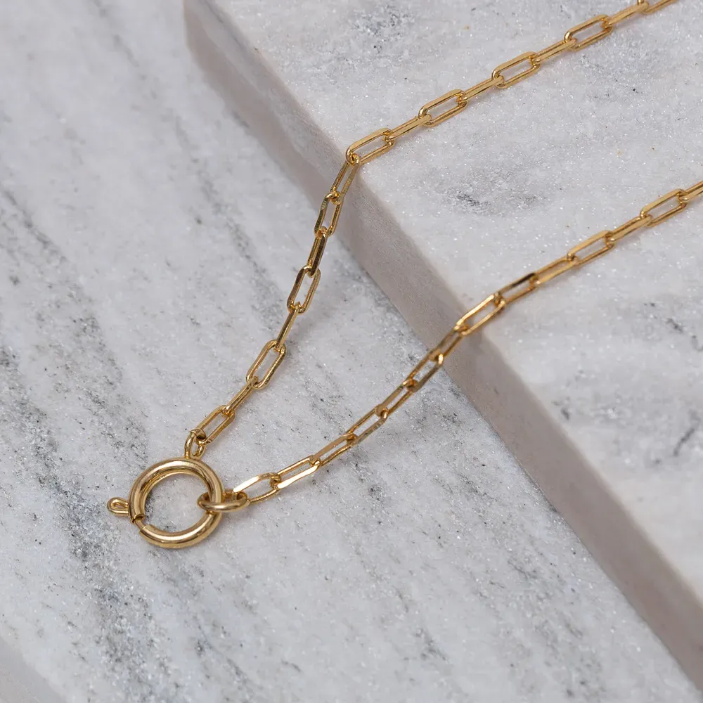 COLAR ELOS CARTIER COM FECHO BÓIA BANHO OURO 18K
