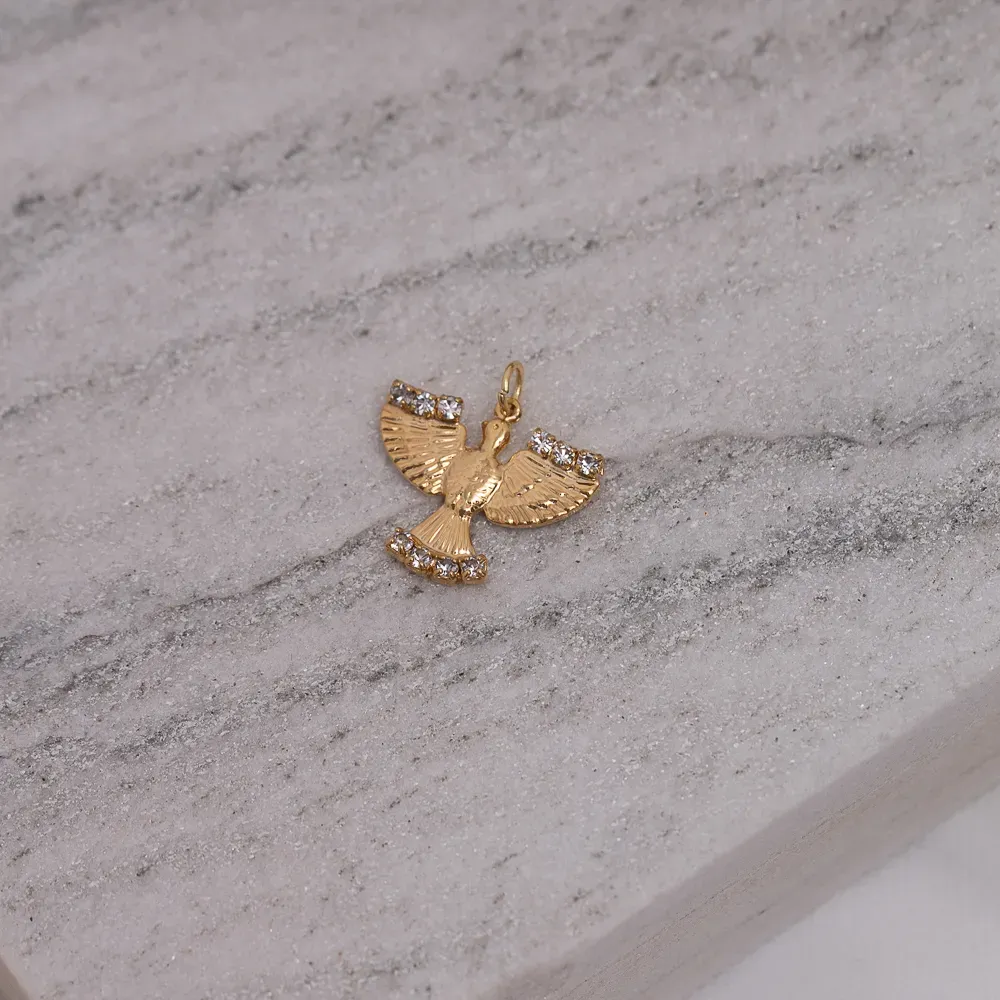 PINGENTE ESPIRITO SANTO P COM ZIRCÔNIA BANHO 18K