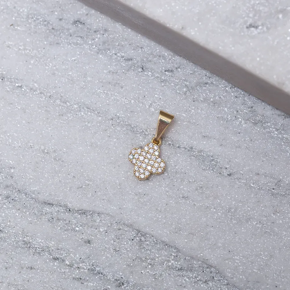 PINGENTE VIRGINIA CRAVEJADO PP BANHO OURO 18K