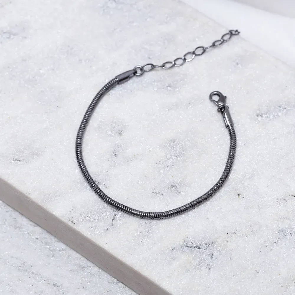 PULSEIRA RABO DE RATO PP BANHO RÓDIO NEGRO