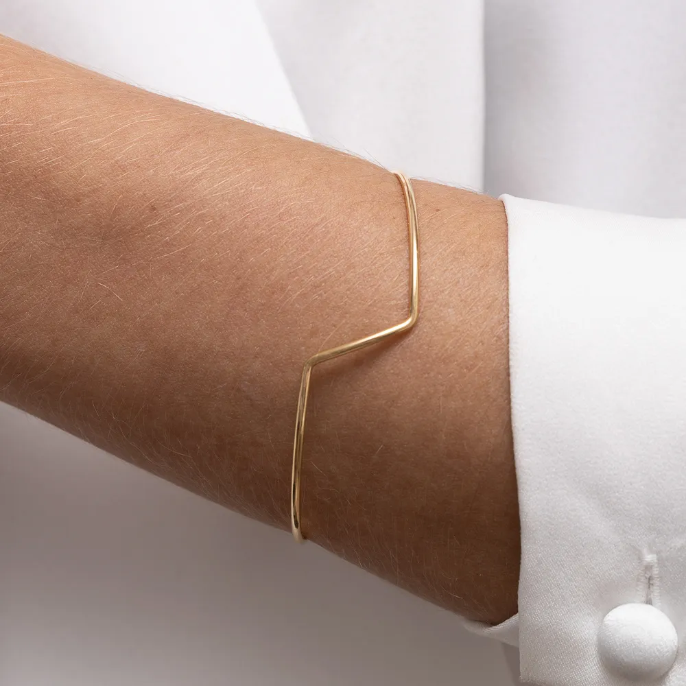 BRACELETE LISO FINO BANHO OURO 18K