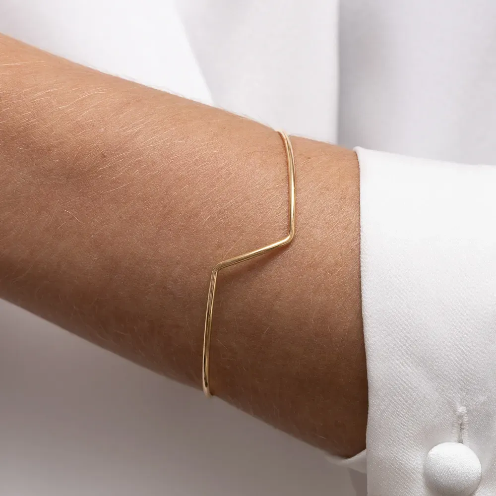 BRACELETE LISO FINO BANHO OURO 18K