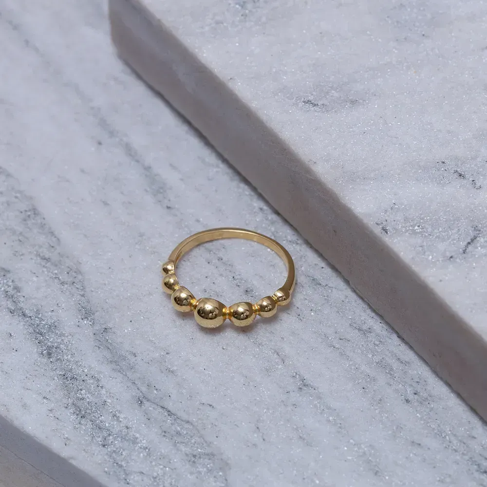ANEL BOLINHAS LISAS BANHO OURO 18K