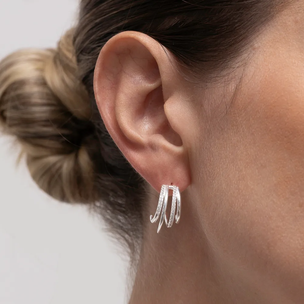 BRINCO QUATRO AROS COM ZIRCÔNIA BANHO OURO 18K