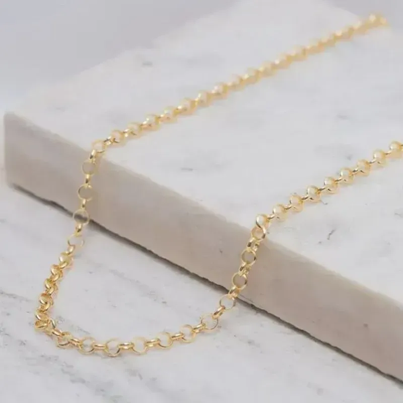 CORRENTE ELO PORTUGUÊS P 4MM BANHO OURO 18K