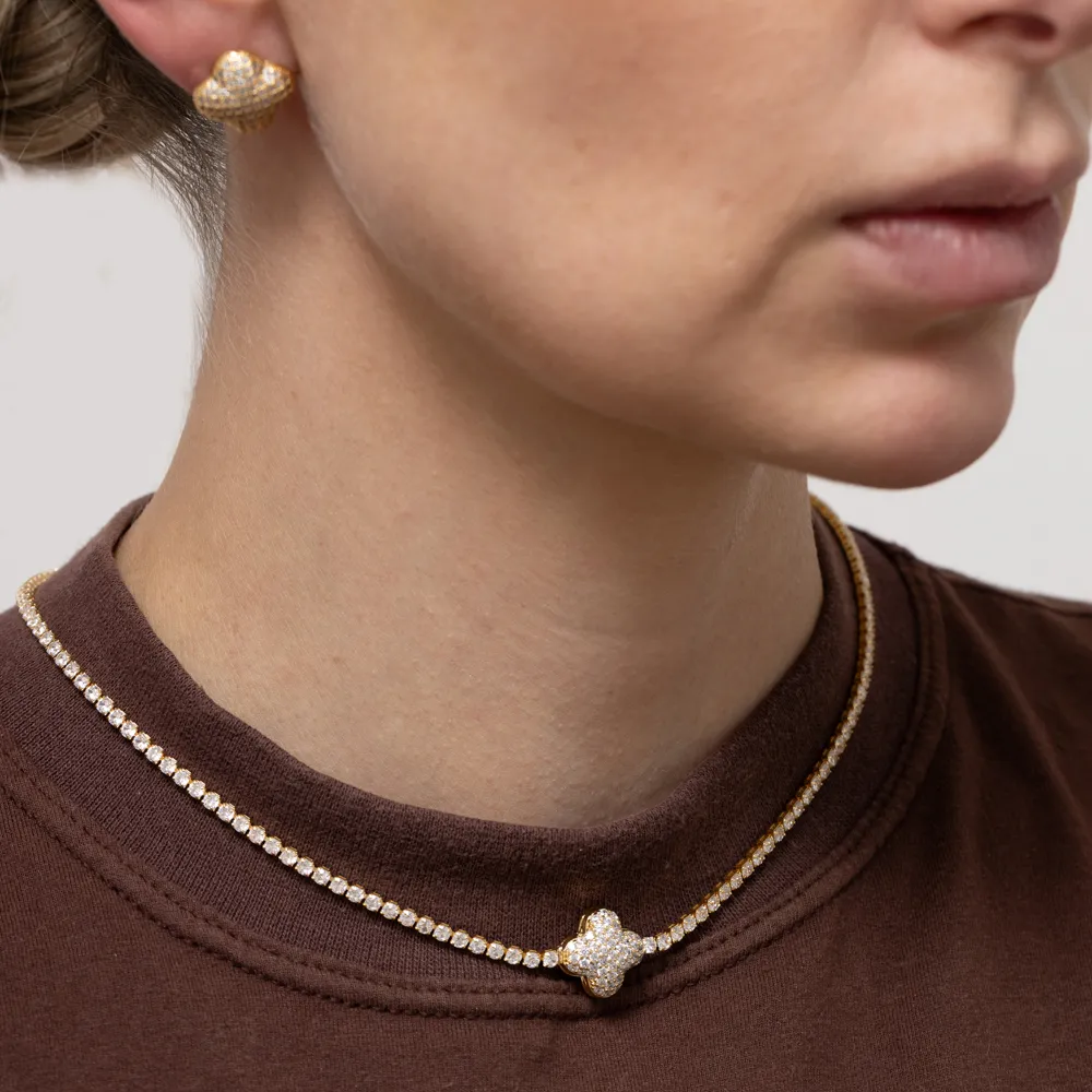CHOKER RIVIERA VIRGINIA PUFFER BANHO OURO 18K