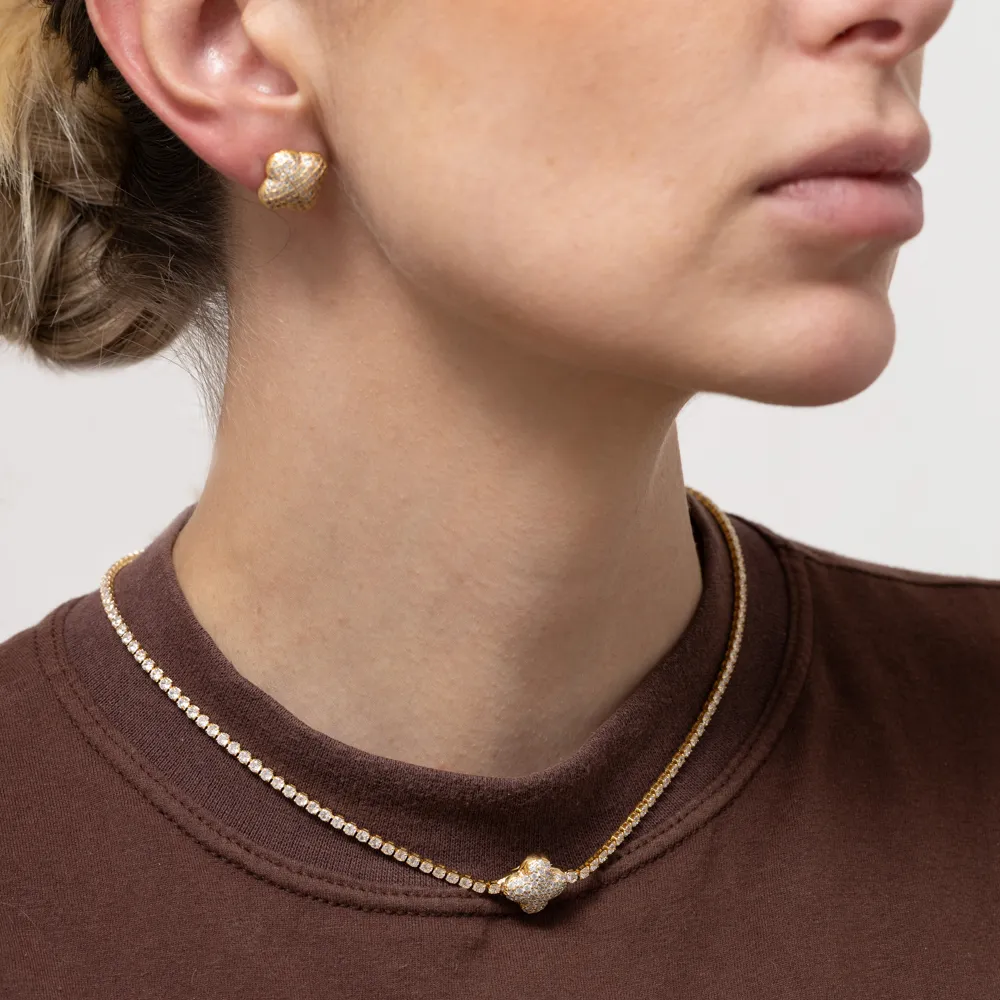 CHOKER RIVIERA VIRGINIA PUFFER BANHO OURO 18K