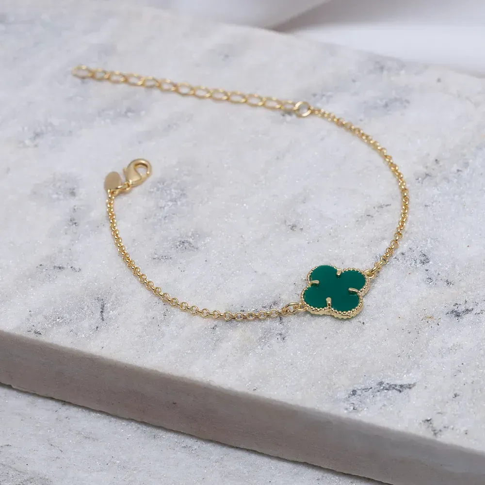 PULSEIRA VIRGINIA VERDE BANHO OURO 18K